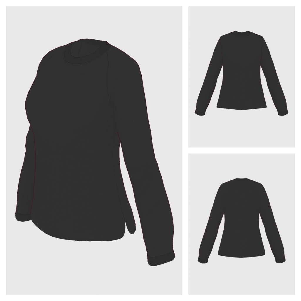 【#VRoid】ロングスリーブTシャツ(リニューアル版)【#vroidcustomitem】
