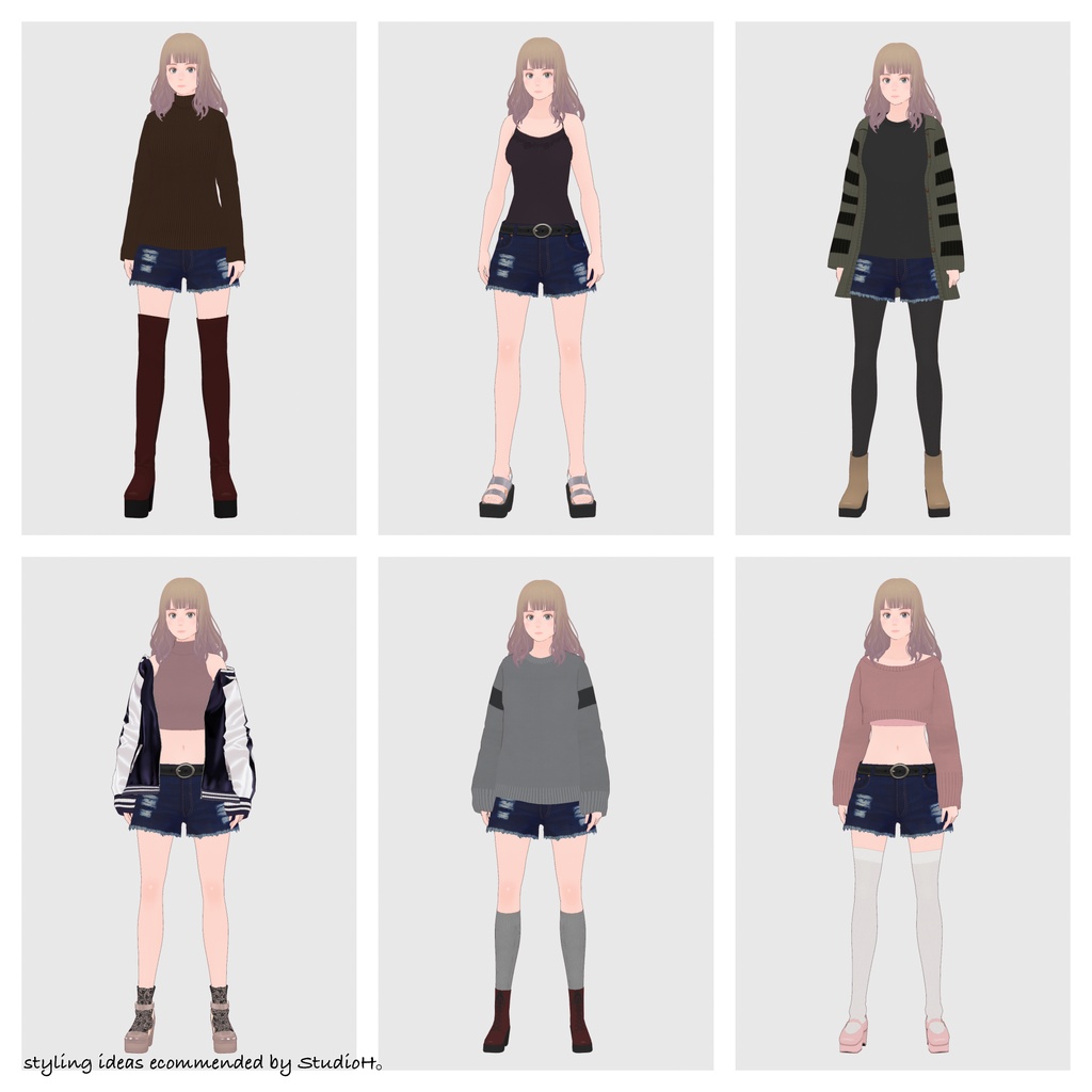 【#VRoid】デニムショートパンツ (free)