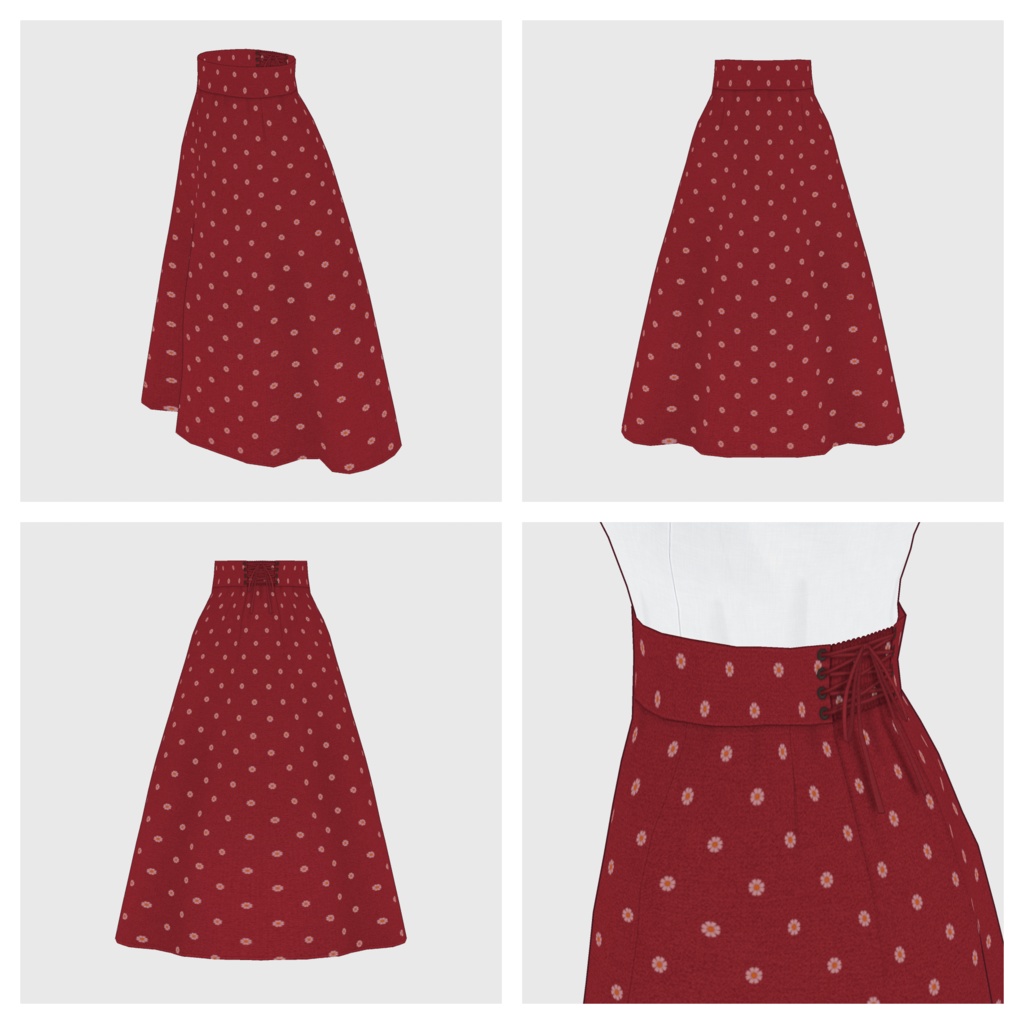 【#VRoid】ハイウェストスカート【#vroidcustomitem】