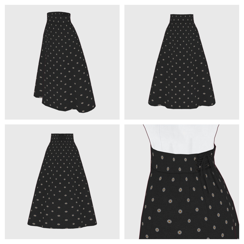 【#VRoid】ハイウェストスカート【#vroidcustomitem】