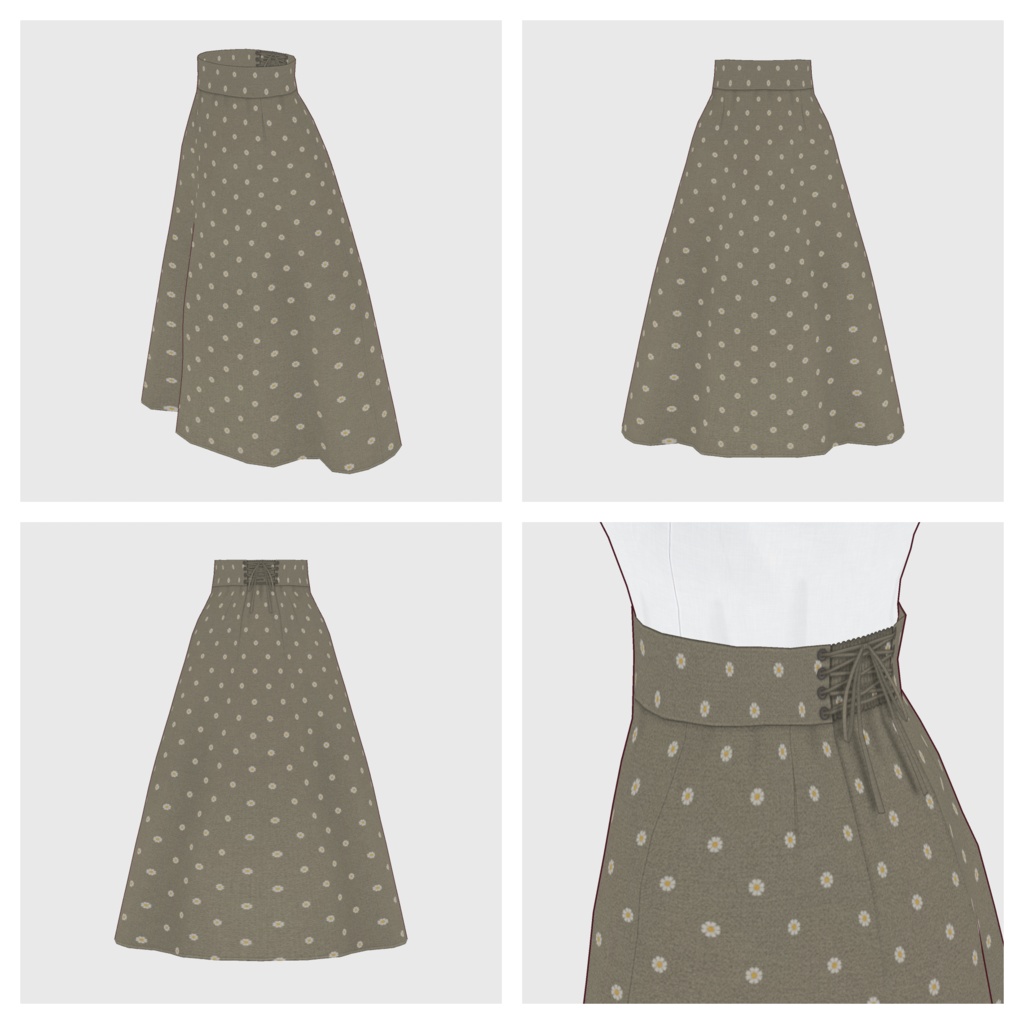 【#VRoid】ハイウェストスカート【#vroidcustomitem】