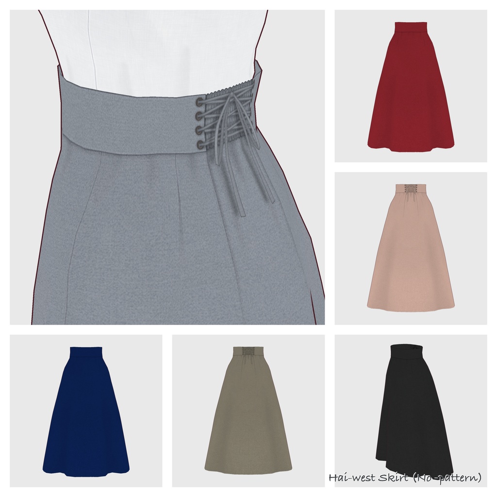 【#VRoid】ハイウェストスカート【#vroidcustomitem】