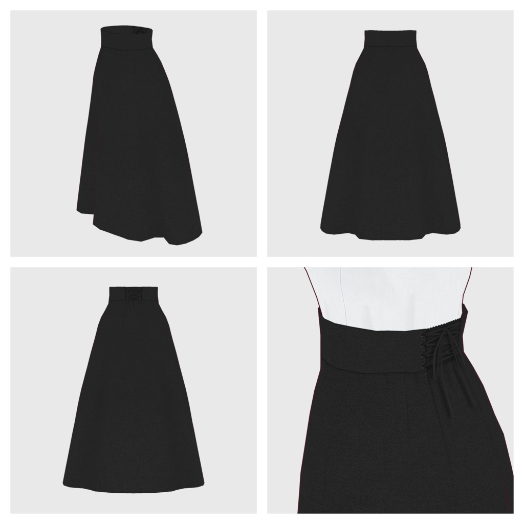 【#VRoid】ハイウェストスカート【#vroidcustomitem】