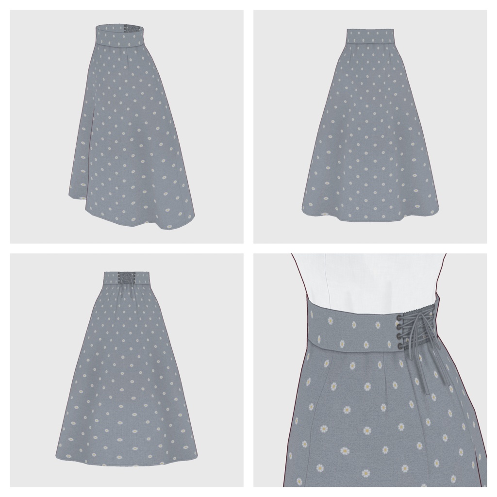 【#VRoid】ハイウェストスカート【#vroidcustomitem】