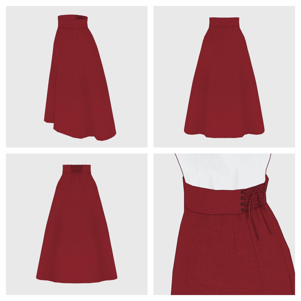 【#VRoid】ハイウェストスカート【#vroidcustomitem】