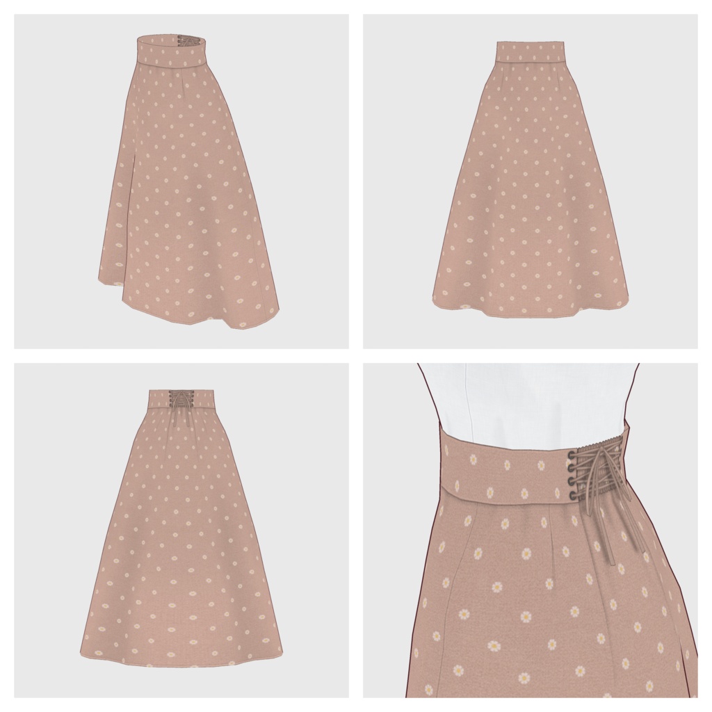 【#VRoid】ハイウェストスカート【#vroidcustomitem】