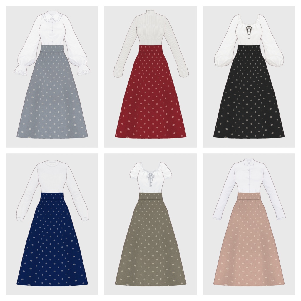 【#VRoid】ハイウェストスカート【#vroidcustomitem】