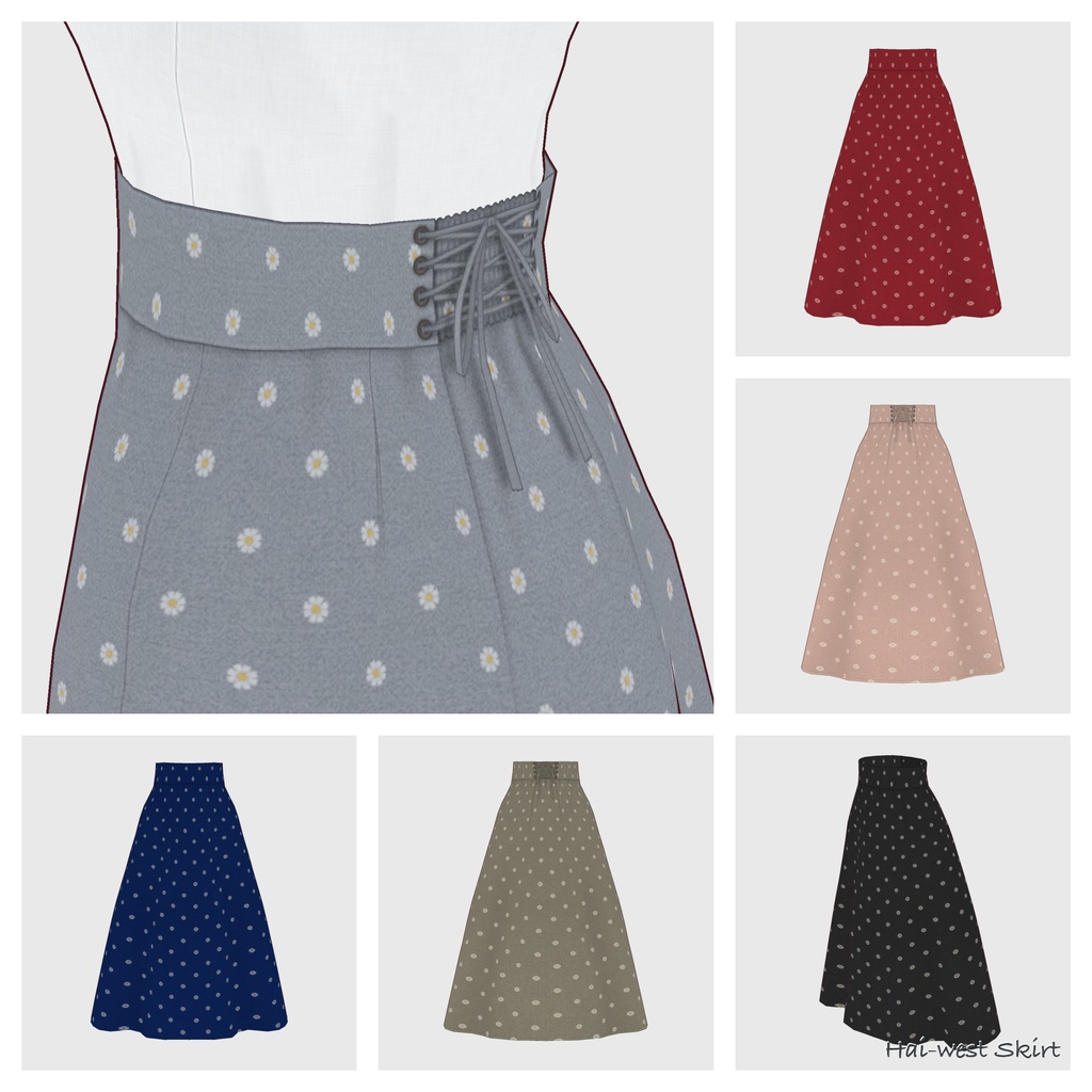 【#VRoid】ハイウェストスカート【#vroidcustomitem】