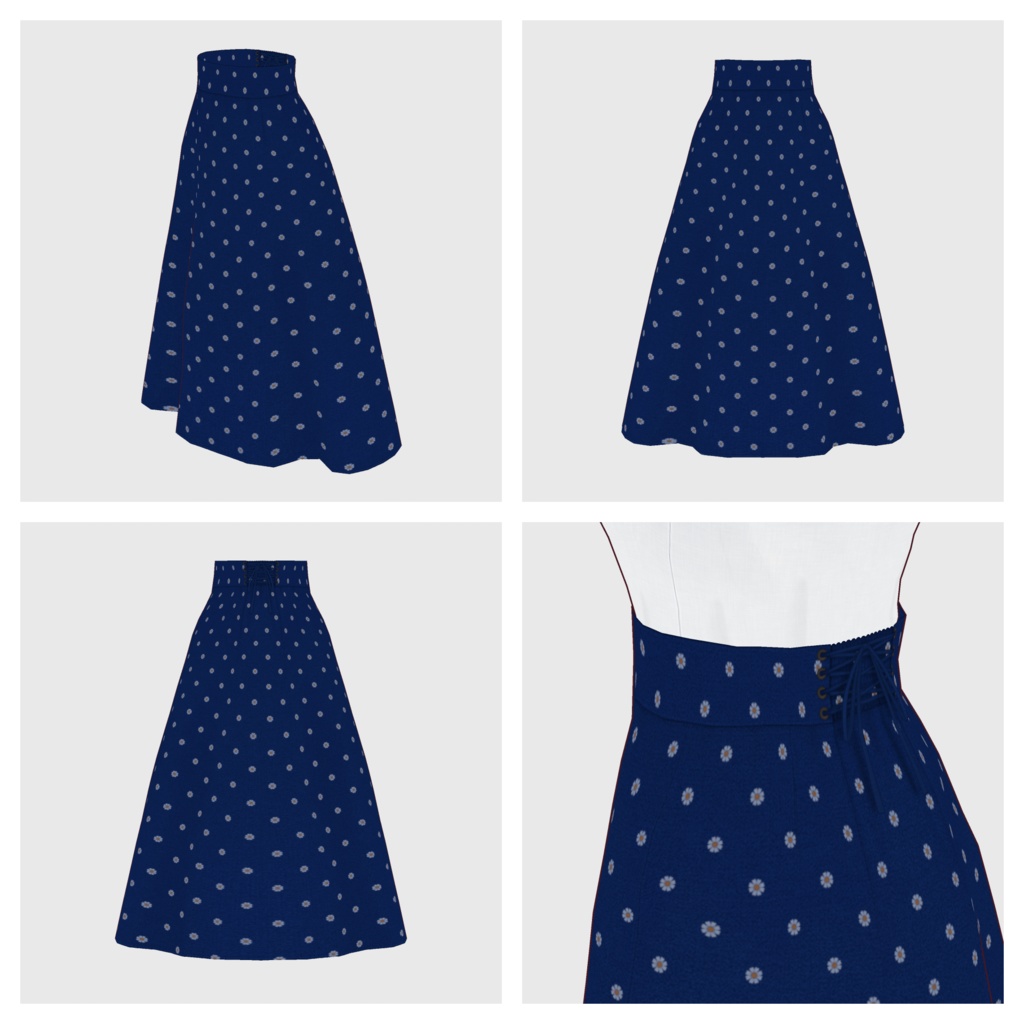 【#VRoid】ハイウェストスカート【#vroidcustomitem】