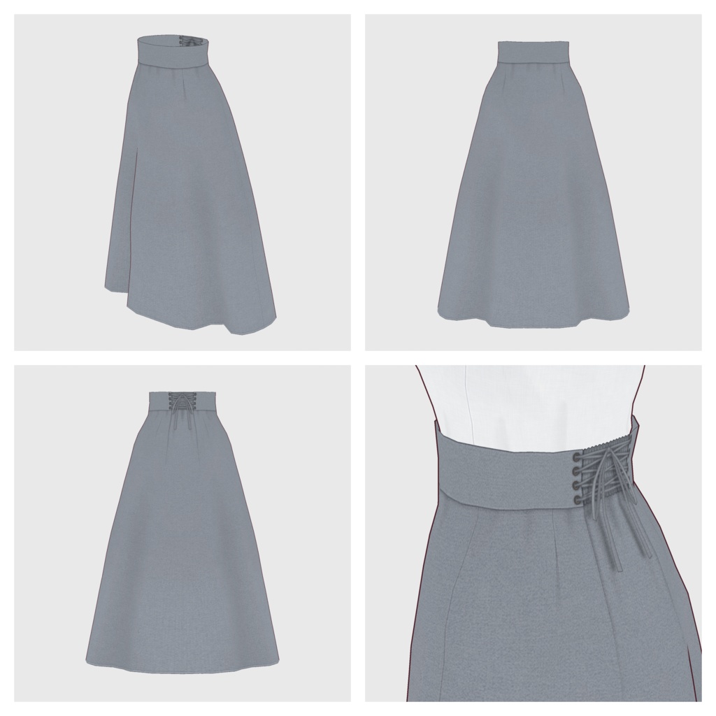 【#VRoid】ハイウェストスカート【#vroidcustomitem】