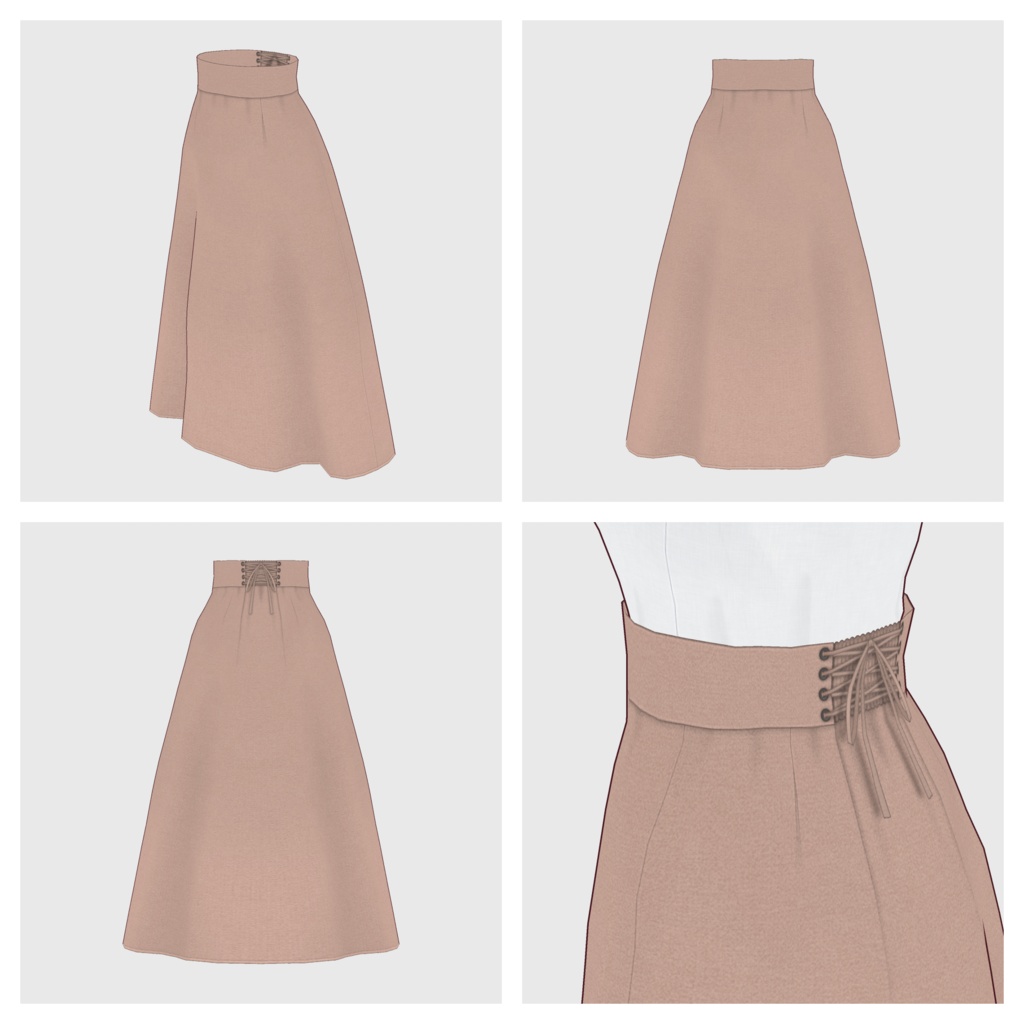 【#VRoid】ハイウェストスカート【#vroidcustomitem】