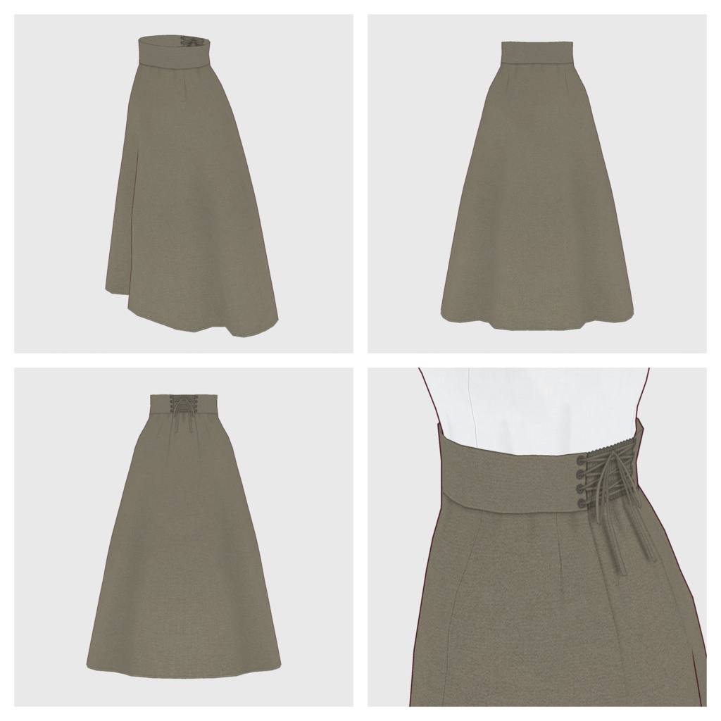 【#VRoid】ハイウェストスカート【#vroidcustomitem】