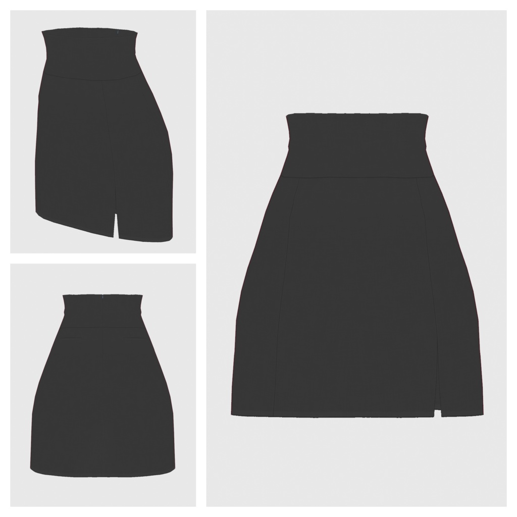 【#VRoid】ハイウェストミニスカート(リニューアル版)【#vroidcustomitem】