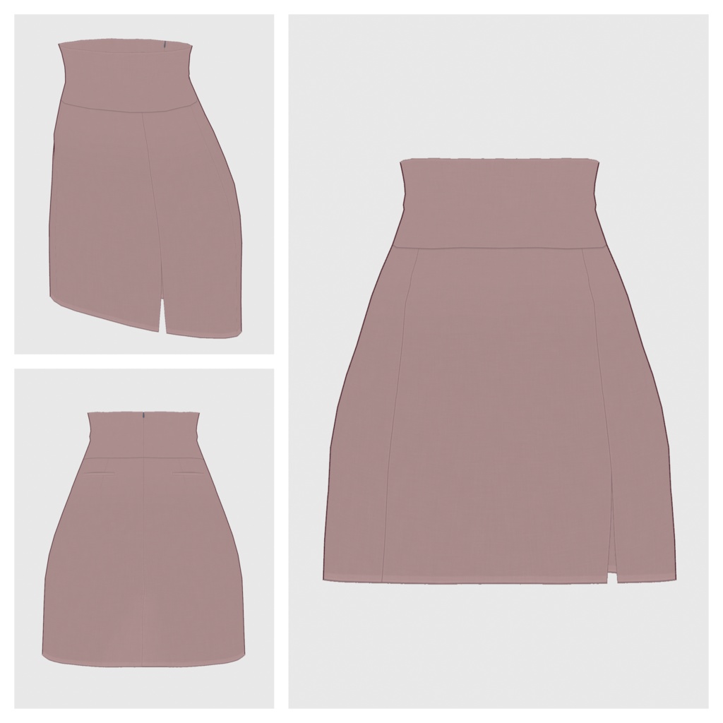 【#VRoid】ハイウェストミニスカート(リニューアル版)【#vroidcustomitem】