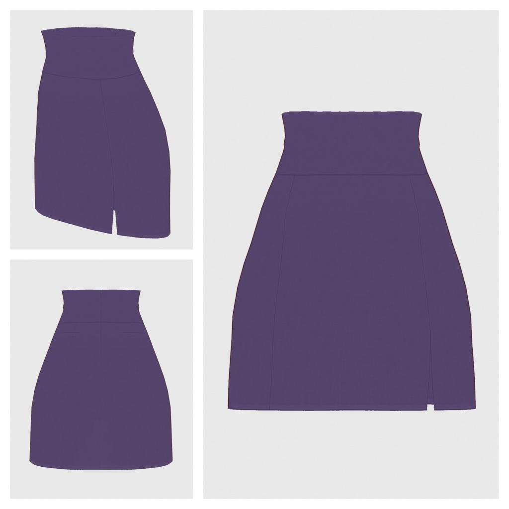 【#VRoid】ハイウェストミニスカート(リニューアル版)【#vroidcustomitem】