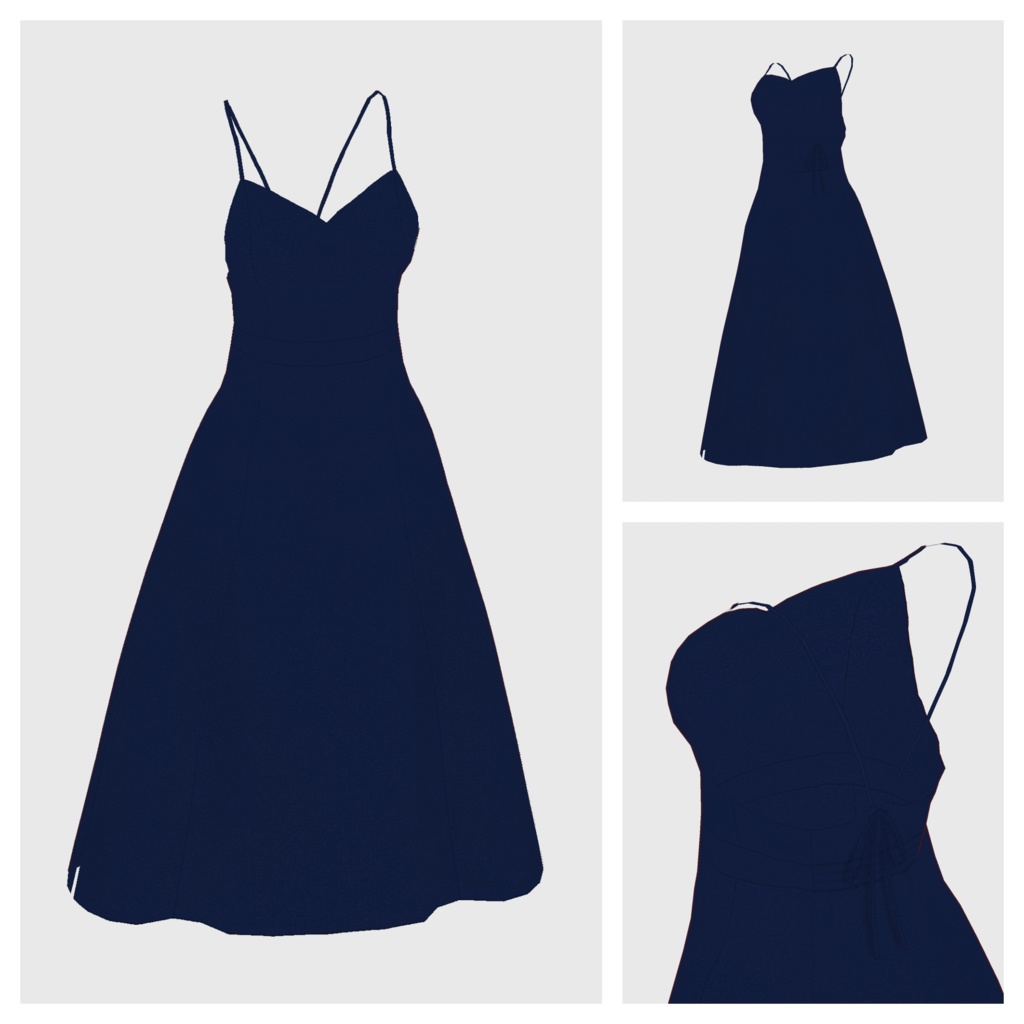 【#VRoid】バッククロスキャミワンピース【#vroidcustomitem】