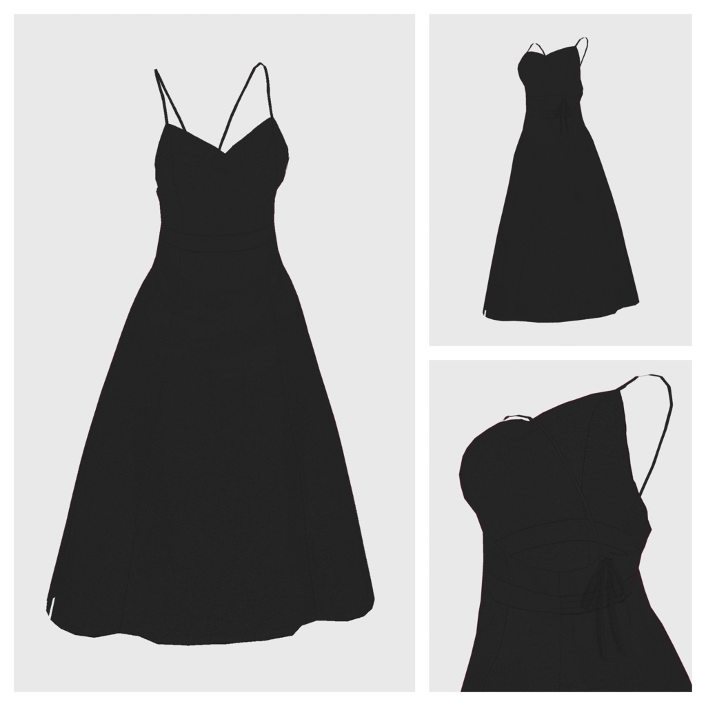 【#VRoid】バッククロスキャミワンピース【#vroidcustomitem】