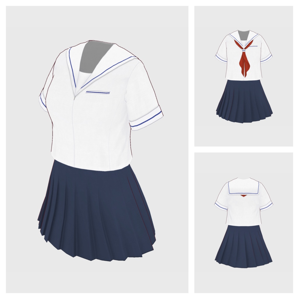 【#VRoid】セーラー服【#vroidcustomitem】