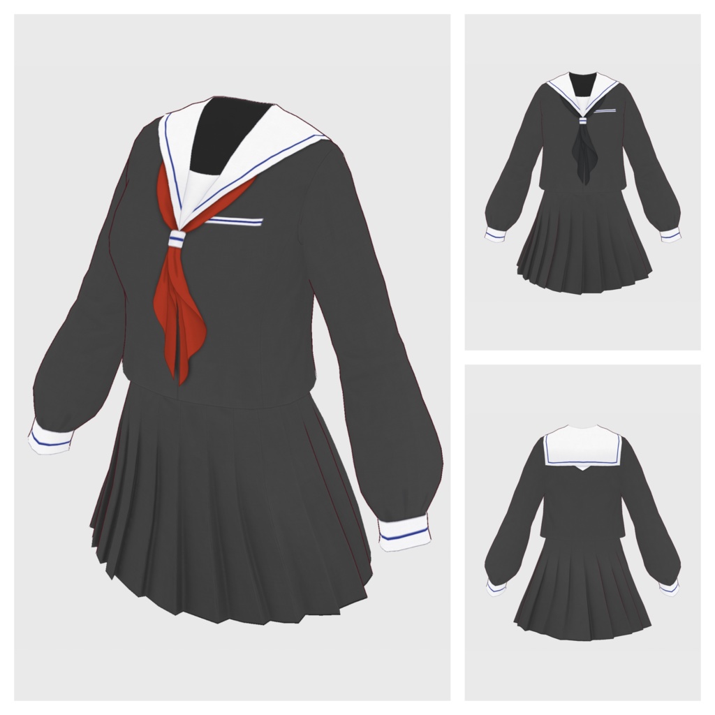 【#VRoid】セーラー服【#vroidcustomitem】