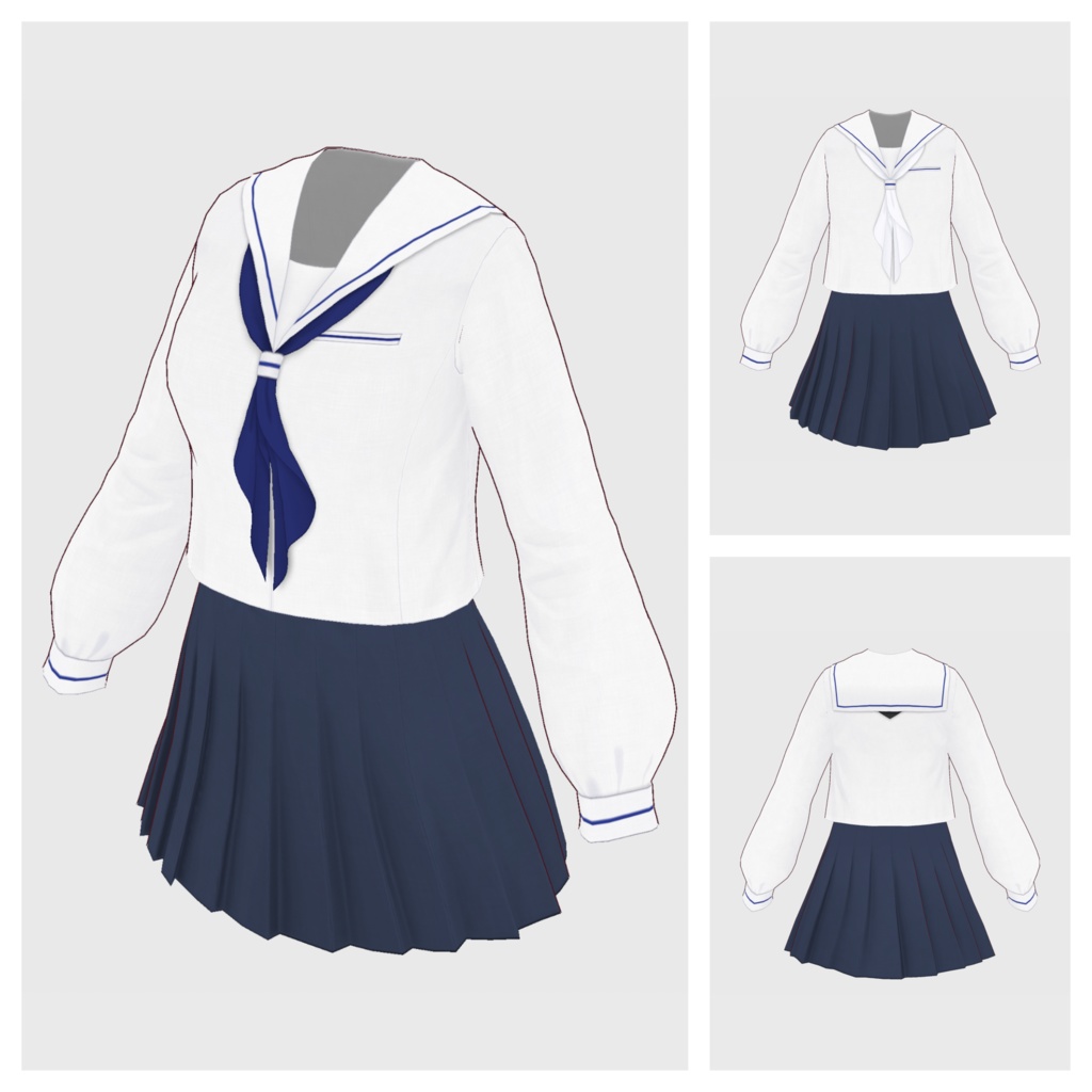 【#VRoid】セーラー服【#vroidcustomitem】
