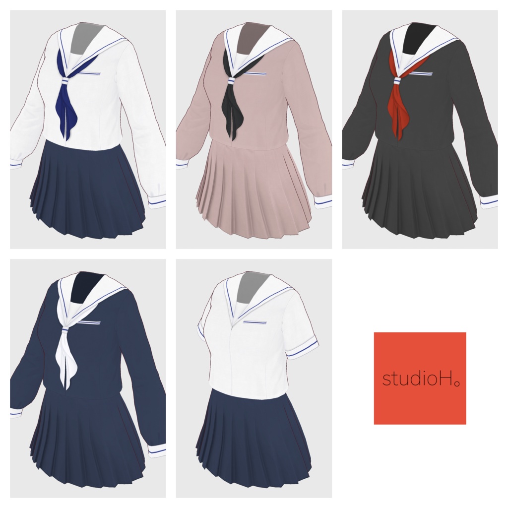 【#VRoid】セーラー服【#vroidcustomitem】