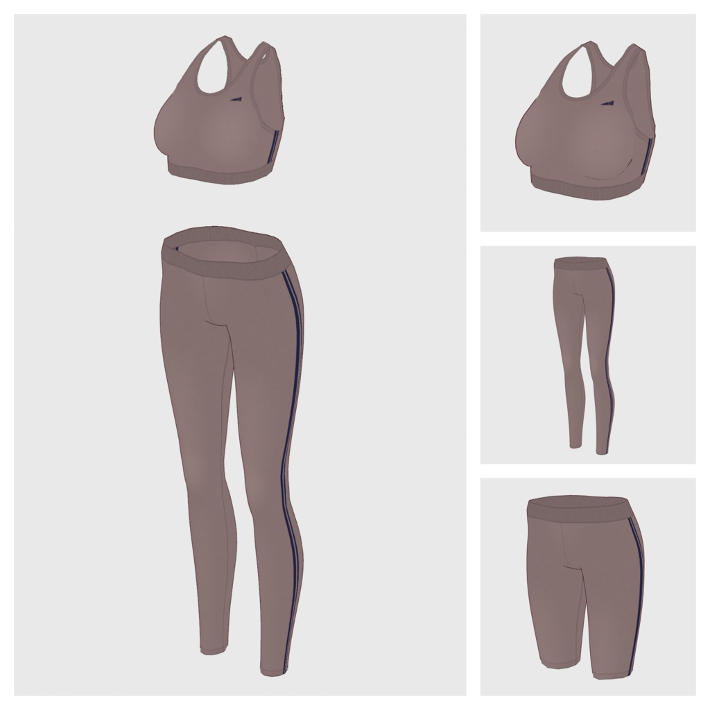 【#VRoid】レギンス&ハーフトップ【#vroidcustomitem】