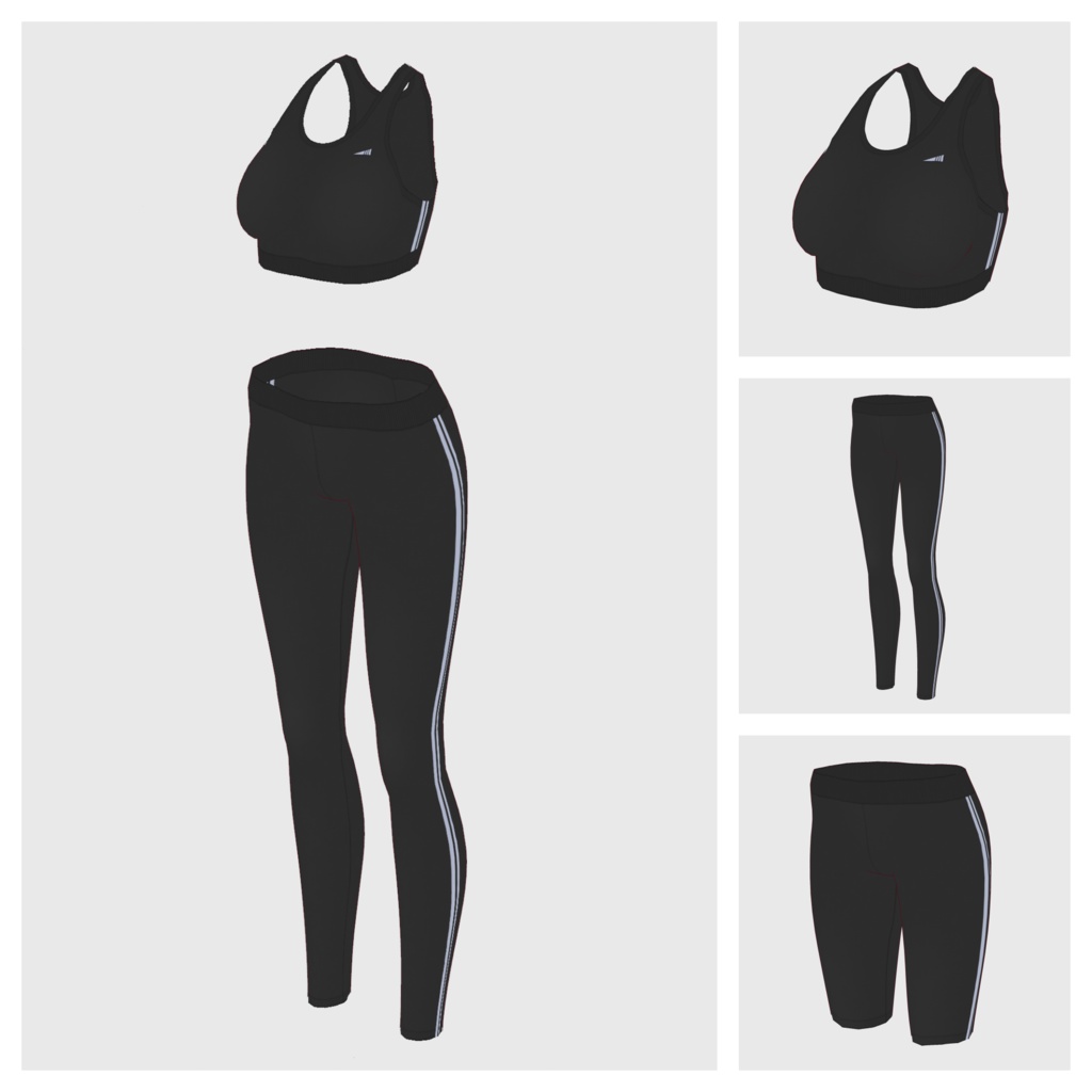 【#VRoid】レギンス&ハーフトップ【#vroidcustomitem】