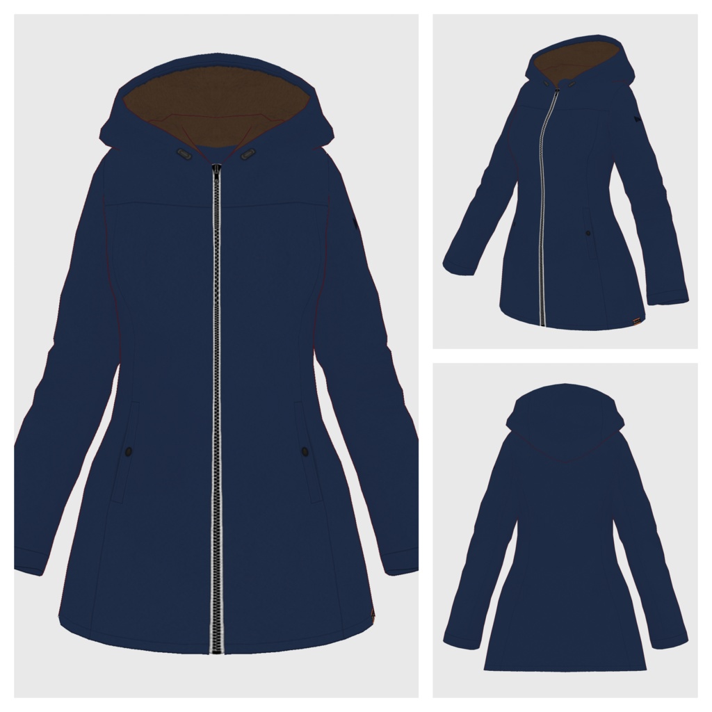 【#VRoid】フーデッドジップコート【#vroidcustomitem】