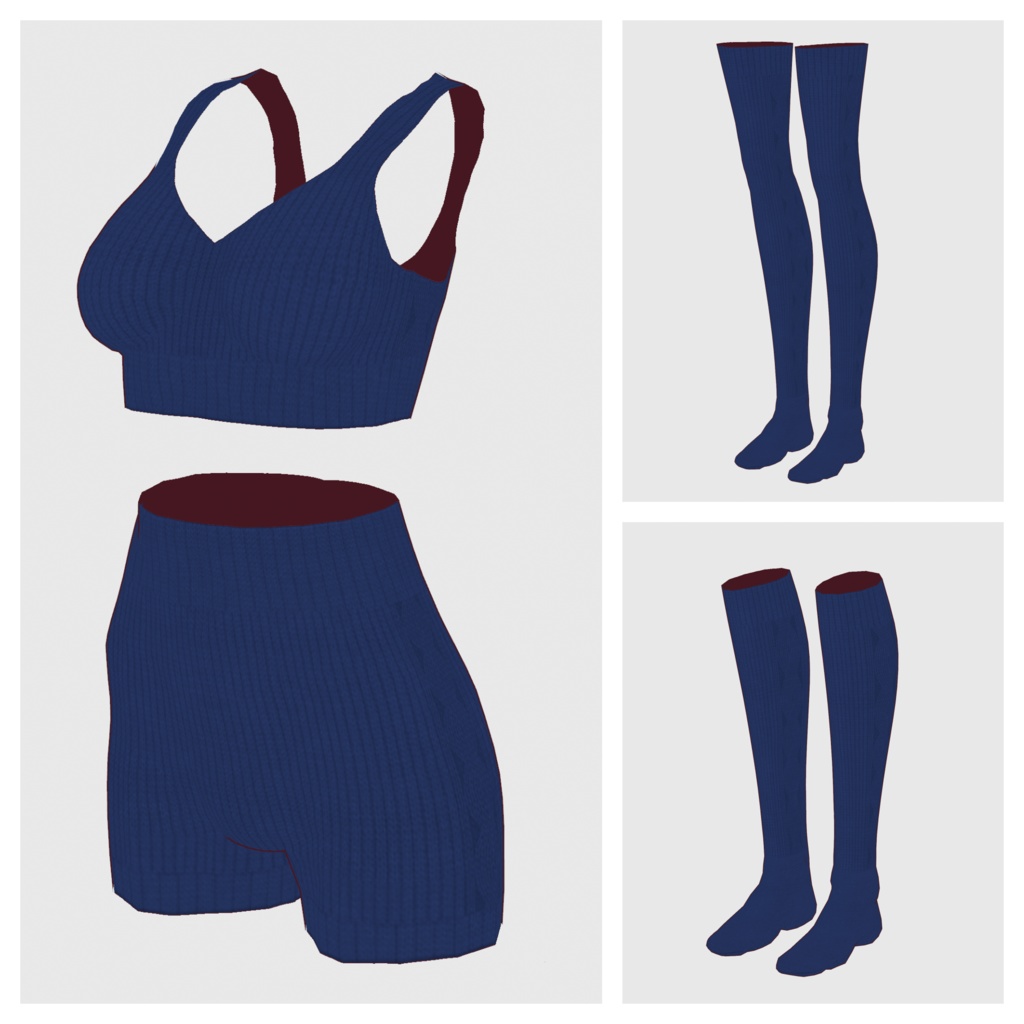 【#VRoid】ニットアンダーウェアセット【#vroidcustomitem】