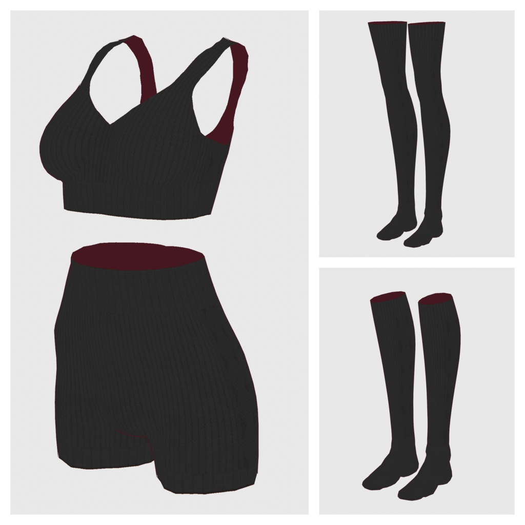 【#VRoid】ニットアンダーウェアセット【#vroidcustomitem】