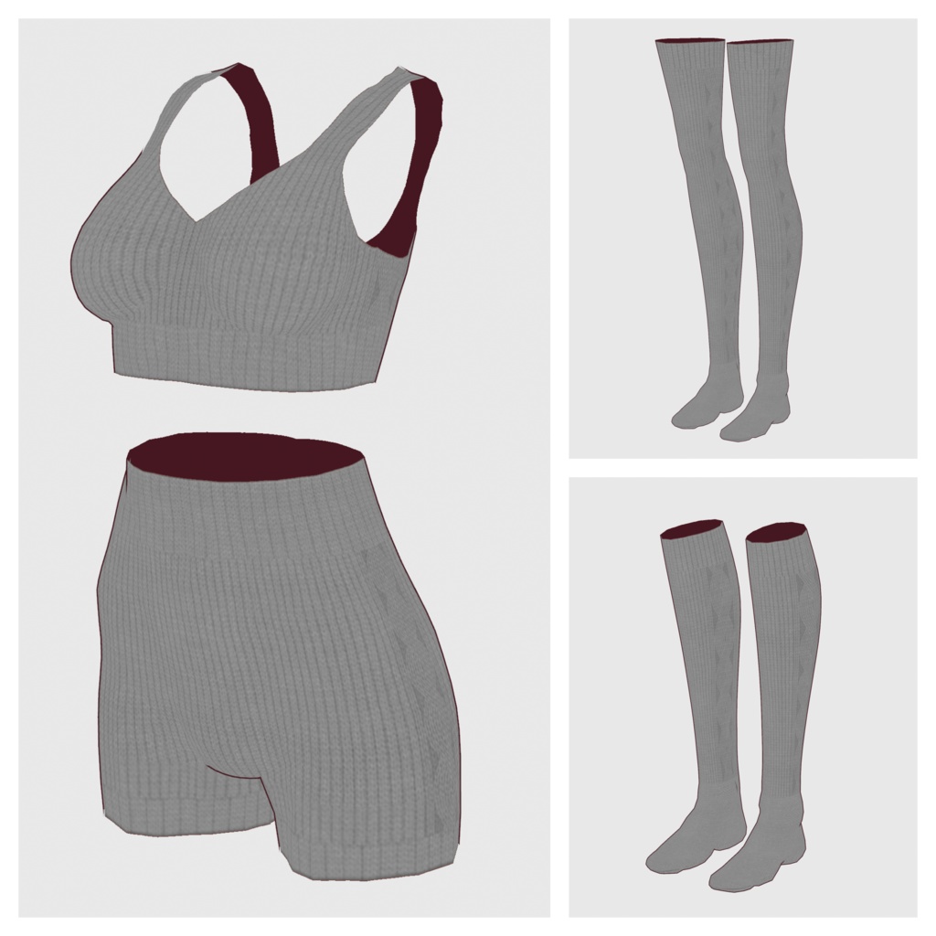 【#VRoid】ニットアンダーウェアセット【#vroidcustomitem】