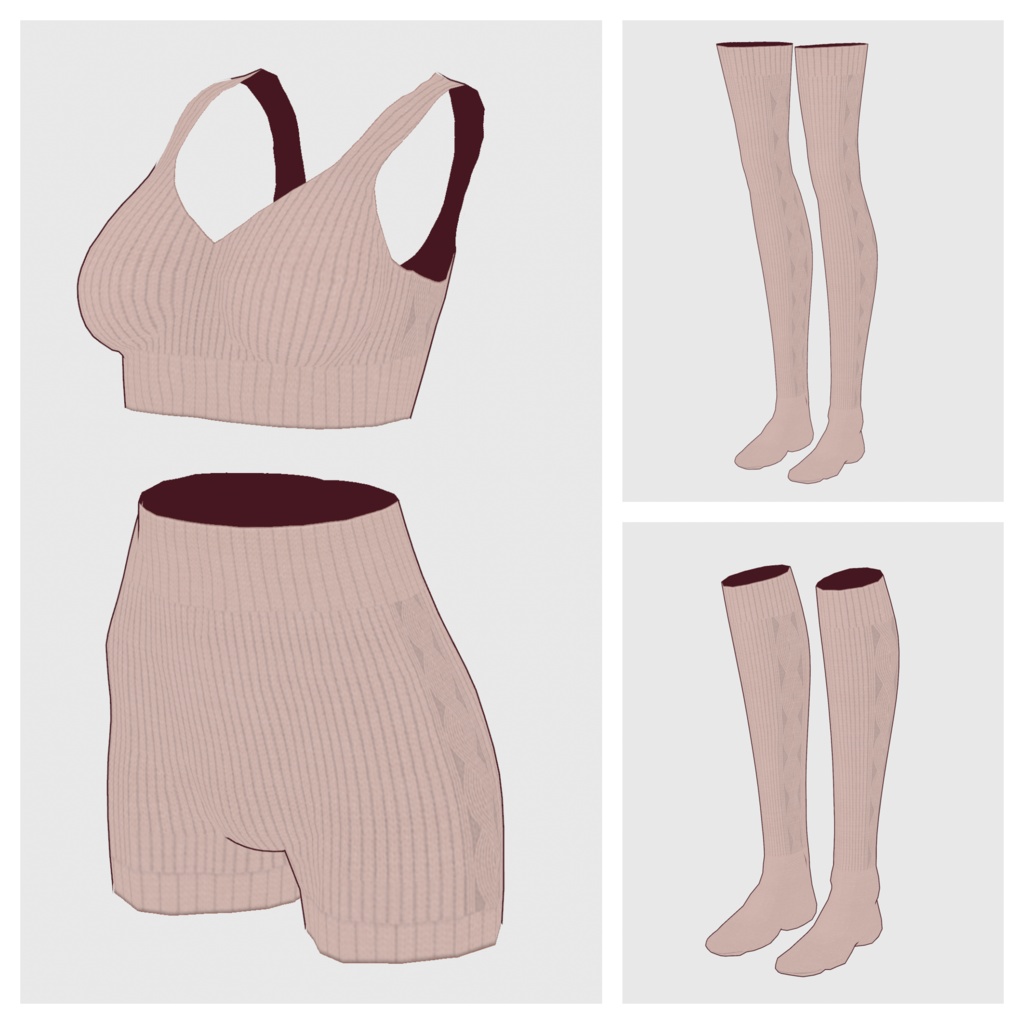 【#VRoid】ニットアンダーウェアセット【#vroidcustomitem】