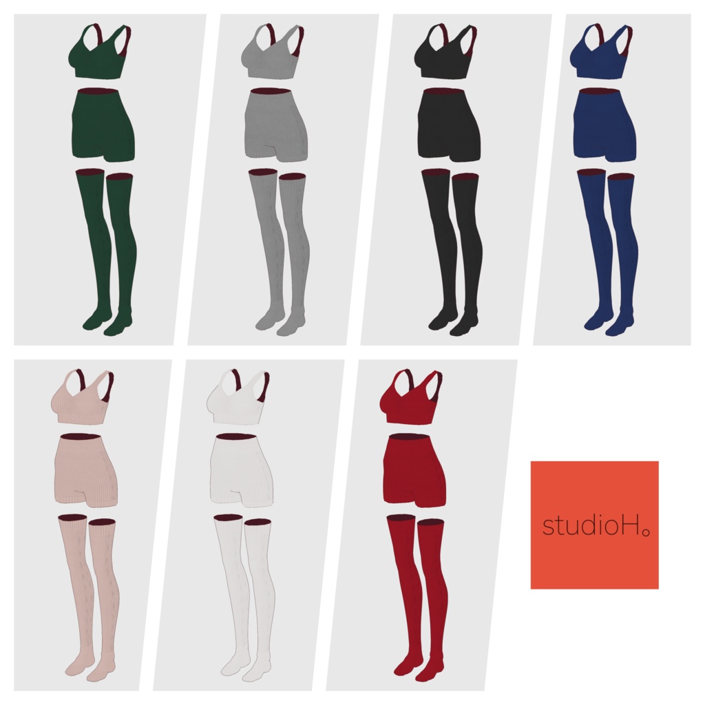 【#VRoid】ニットアンダーウェアセット【#vroidcustomitem】