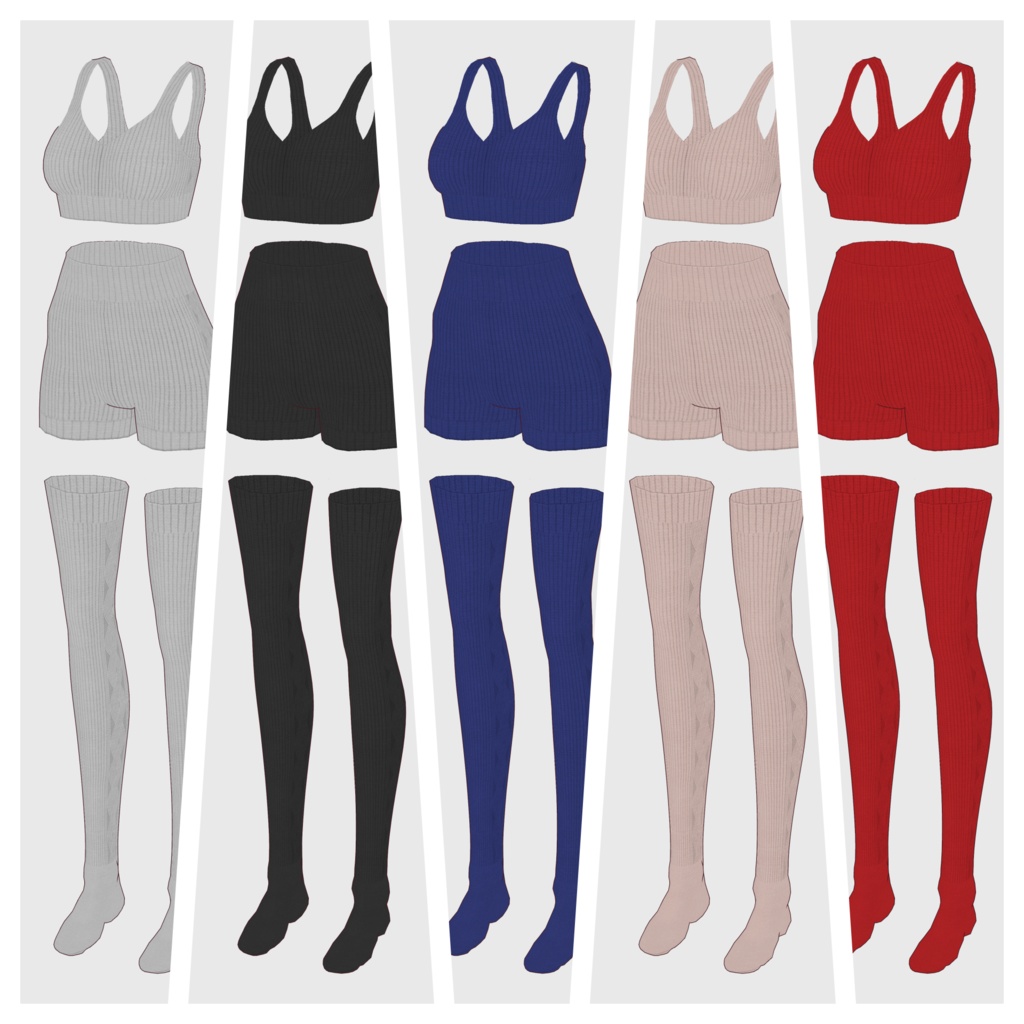 【#VRoid】ウールニットアンダーウェアセット【#.vroidcustomitem】