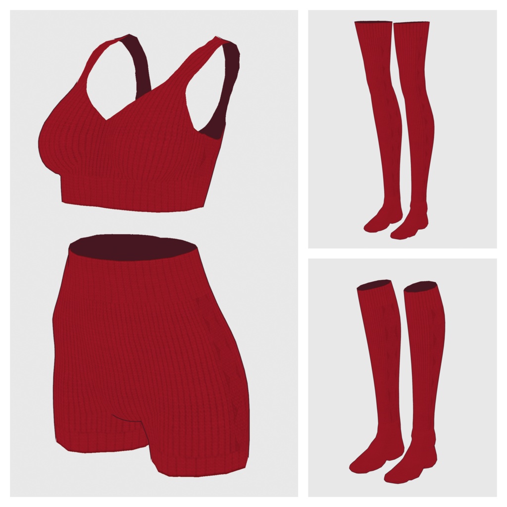【#VRoid】ニットアンダーウェアセット【#vroidcustomitem】