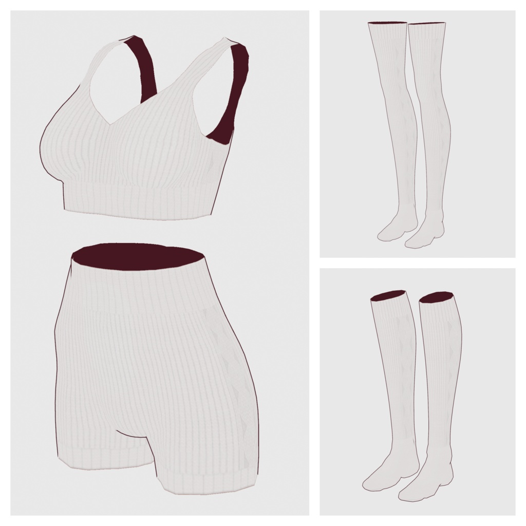 【#VRoid】ニットアンダーウェアセット【#vroidcustomitem】