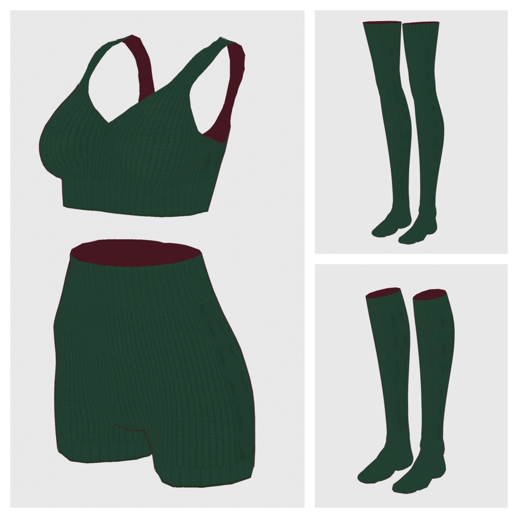 【#VRoid】ニットアンダーウェアセット【#vroidcustomitem】