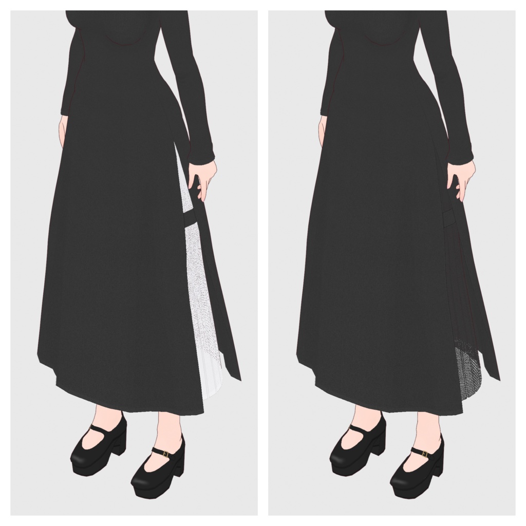 【#VRoid】ハイネックサイドスリットワンピース【#vroidcustomitem】