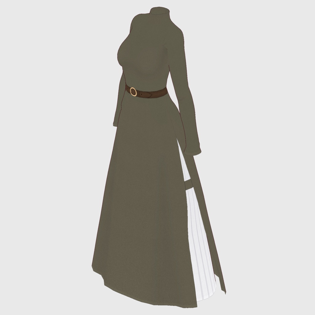 【#VRoid】ハイネックサイドスリットワンピース【#vroidcustomitem】