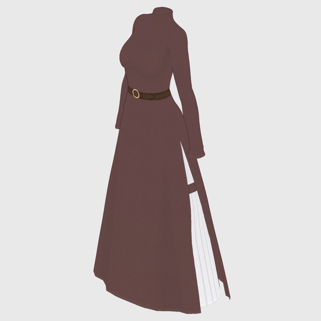 【#VRoid】ハイネックサイドスリットワンピース【#vroidcustomitem】