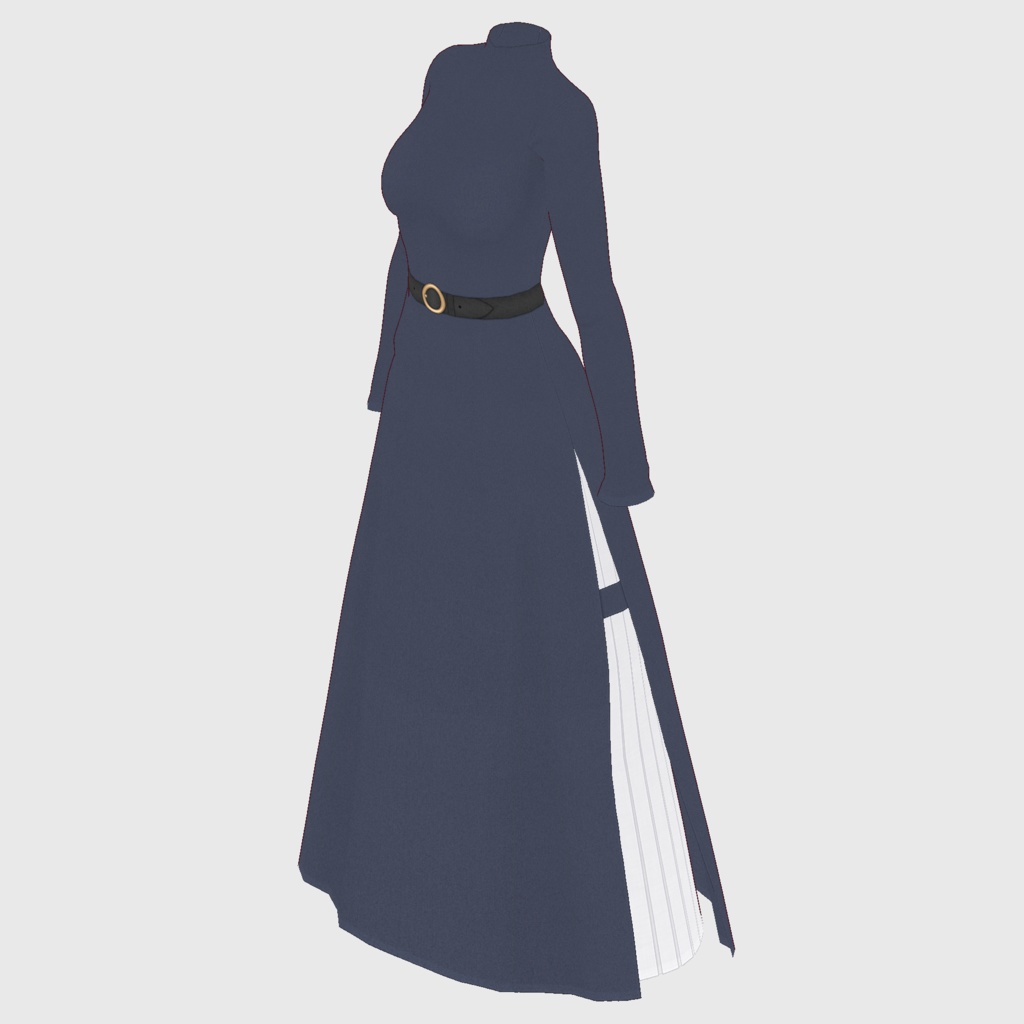 【#VRoid】ハイネックサイドスリットワンピース【#vroidcustomitem】