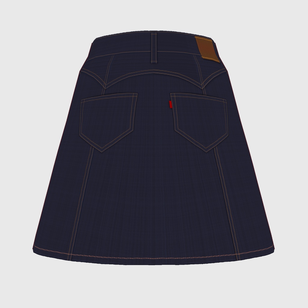 【#VRoid】デニムロングスカート / デニムミニスカート【#vroidcustomitem】