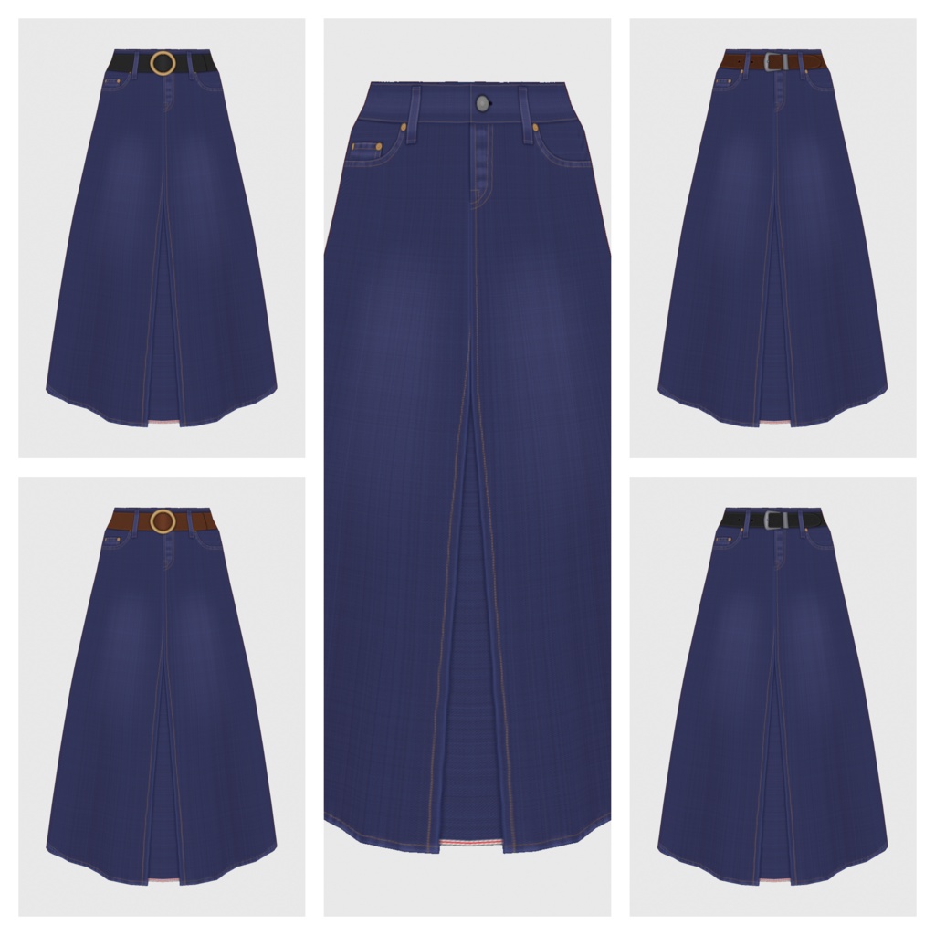 【#VRoid】デニムロングスカート / デニムミニスカート【#vroidcustomitem】