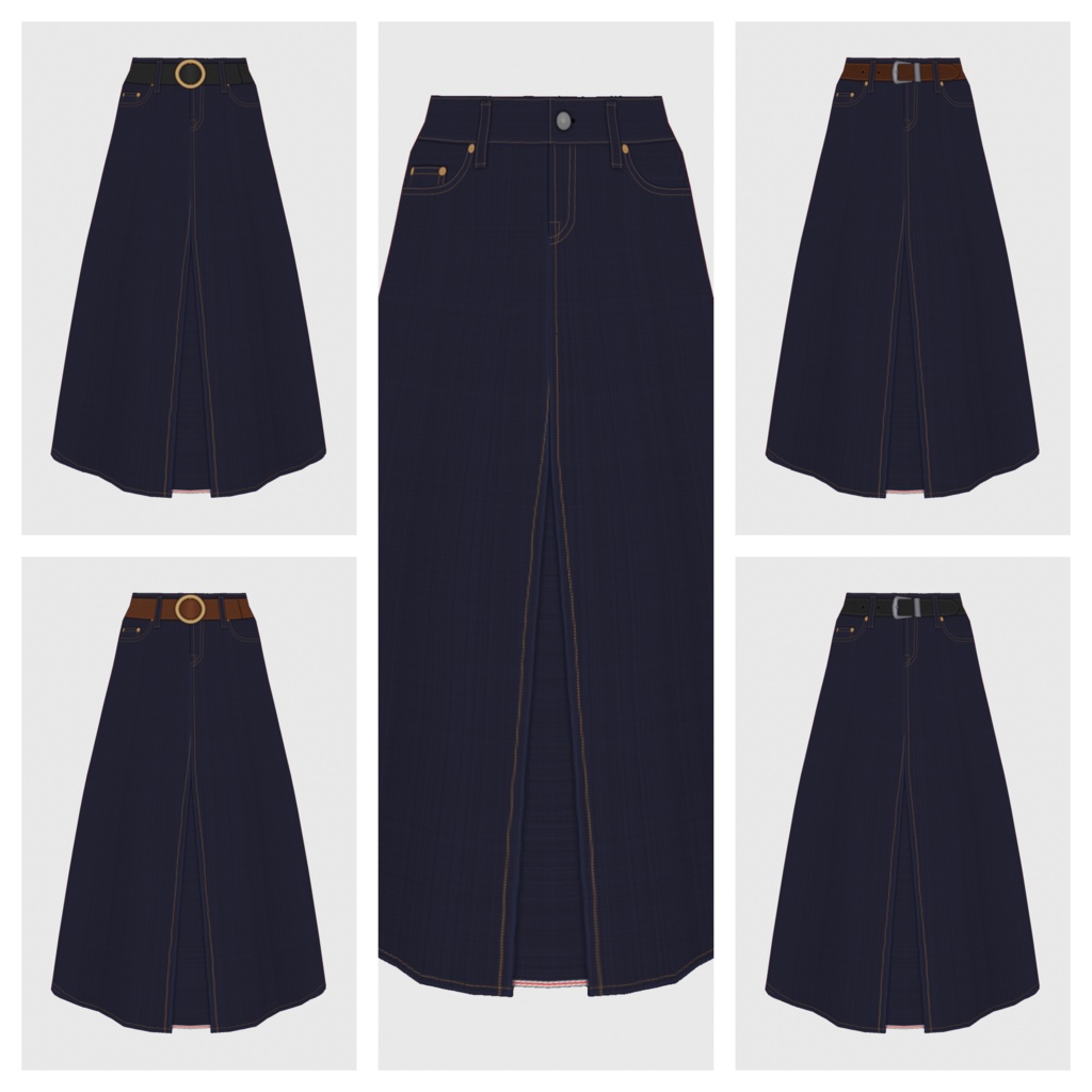 【#VRoid】デニムロングスカート / デニムミニスカート【#vroidcustomitem】