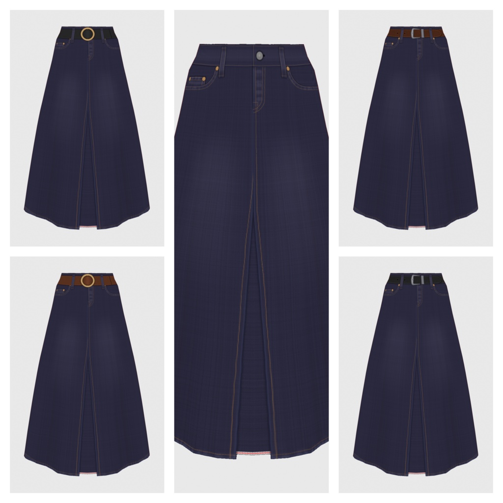 【#VRoid】デニムロングスカート / デニムミニスカート【#vroidcustomitem】