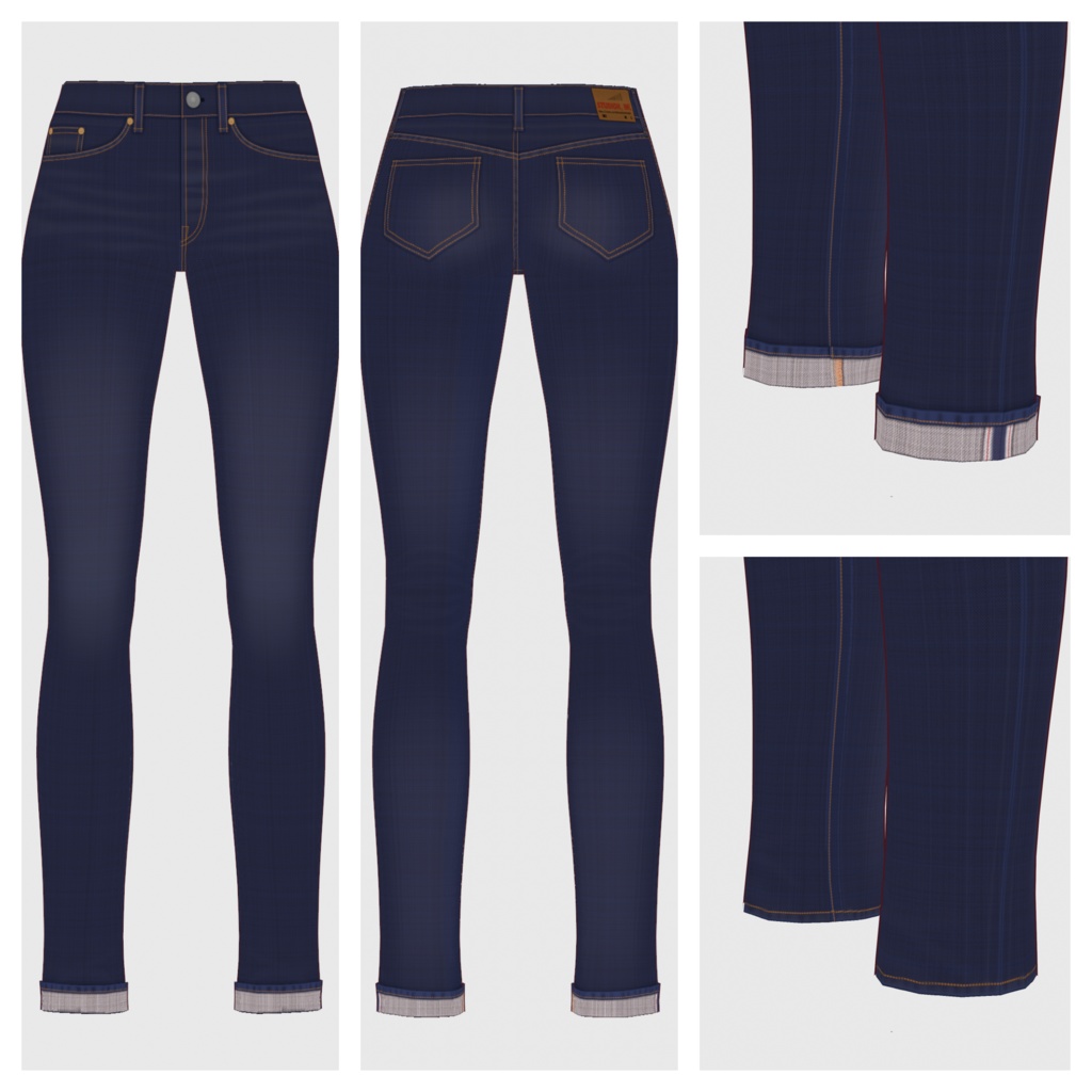 【#VRoid】スキニーデニムパンツ【#vroidcustomitem】