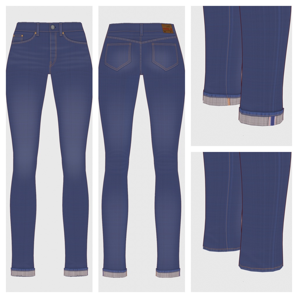 【#VRoid】スキニーデニムパンツ【#vroidcustomitem】