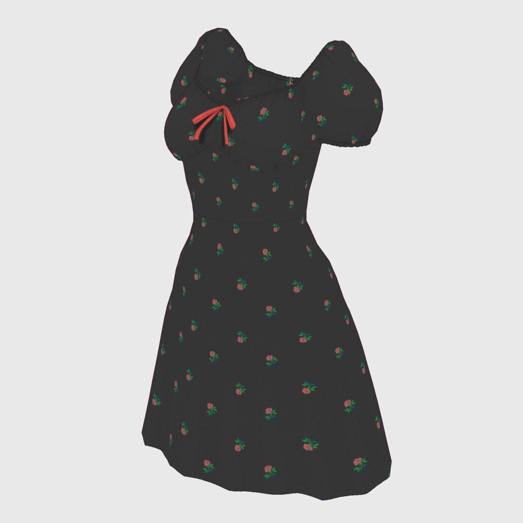 【#VRoid】パフスリーブサマードレス【#vroidcustomitem】