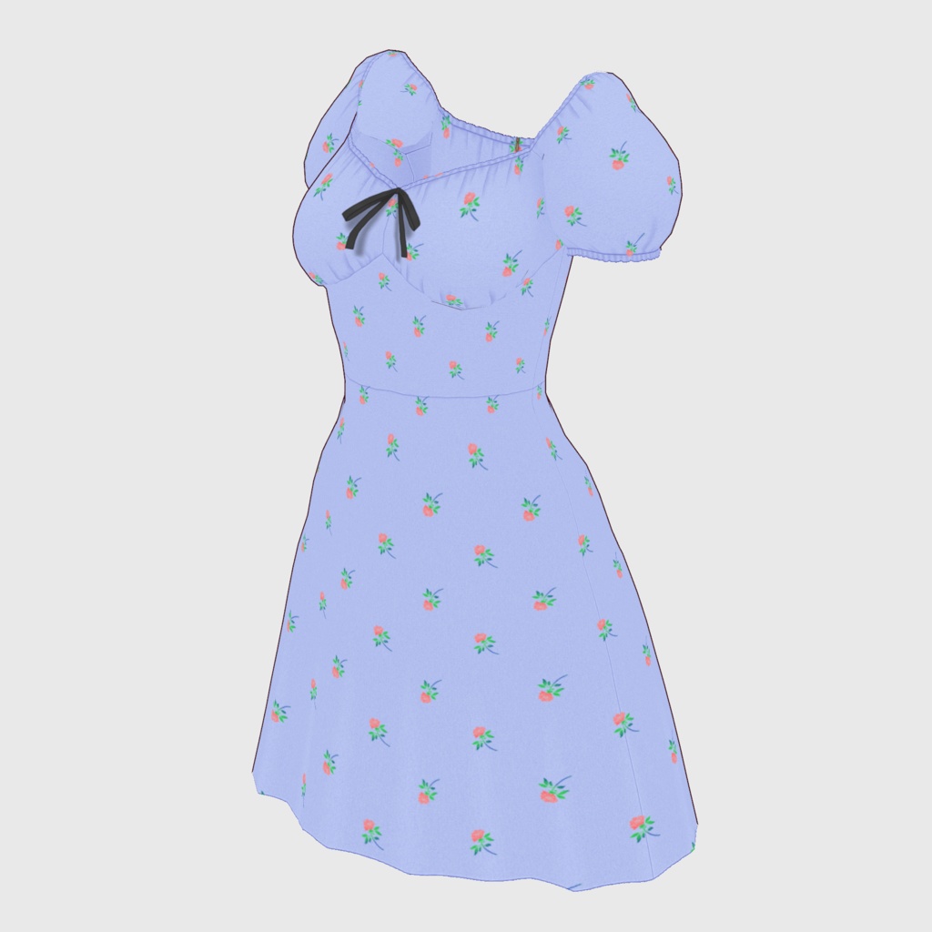 【#VRoid】パフスリーブサマードレス【#vroidcustomitem】