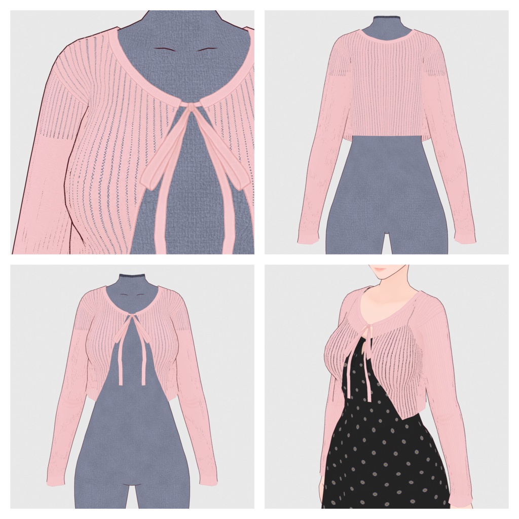 【#VRoid】サマーニットカーディガン【#vroidcustomitem】